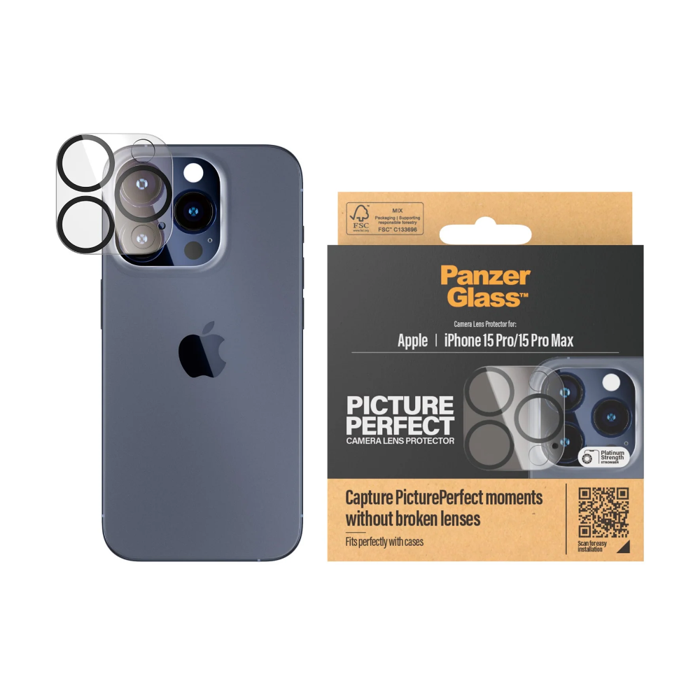 PanzerGlass Camera Lens Protector for iPhone 15 Pro/15 Pro Max