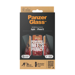 PanzerGlass Privacy Screen Protector for iPhone 15