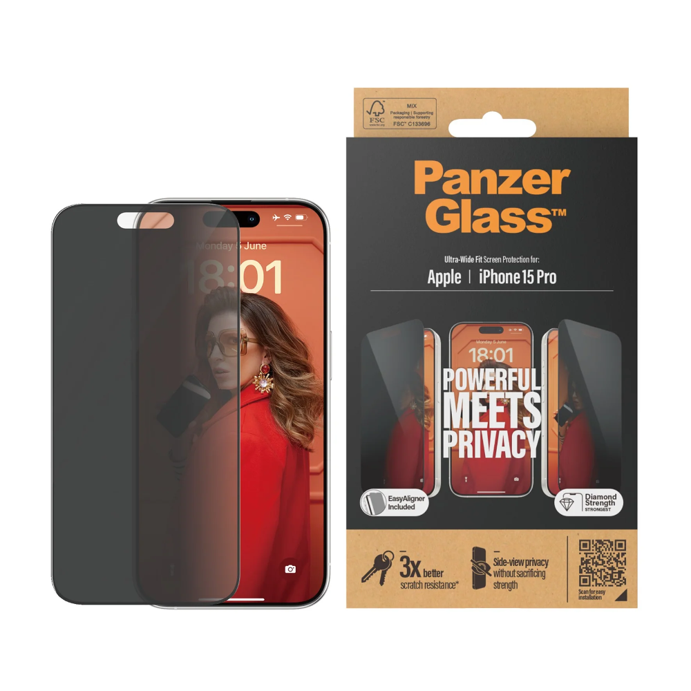 PanzerGlass Privacy Screen Protector for iPhone 14/13/13 Pro