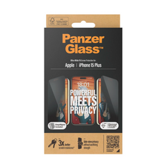 PanzerGlass Privacy Screen Protector for iPhone 15 Plus