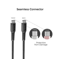 Freedy USB-C Charging Braided Cable 1 m Black