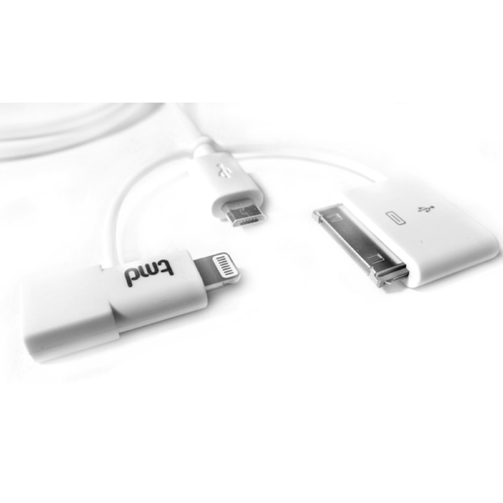 tmd Trident Cable USB to Micro USB, Lightning Cable, and 30 pin