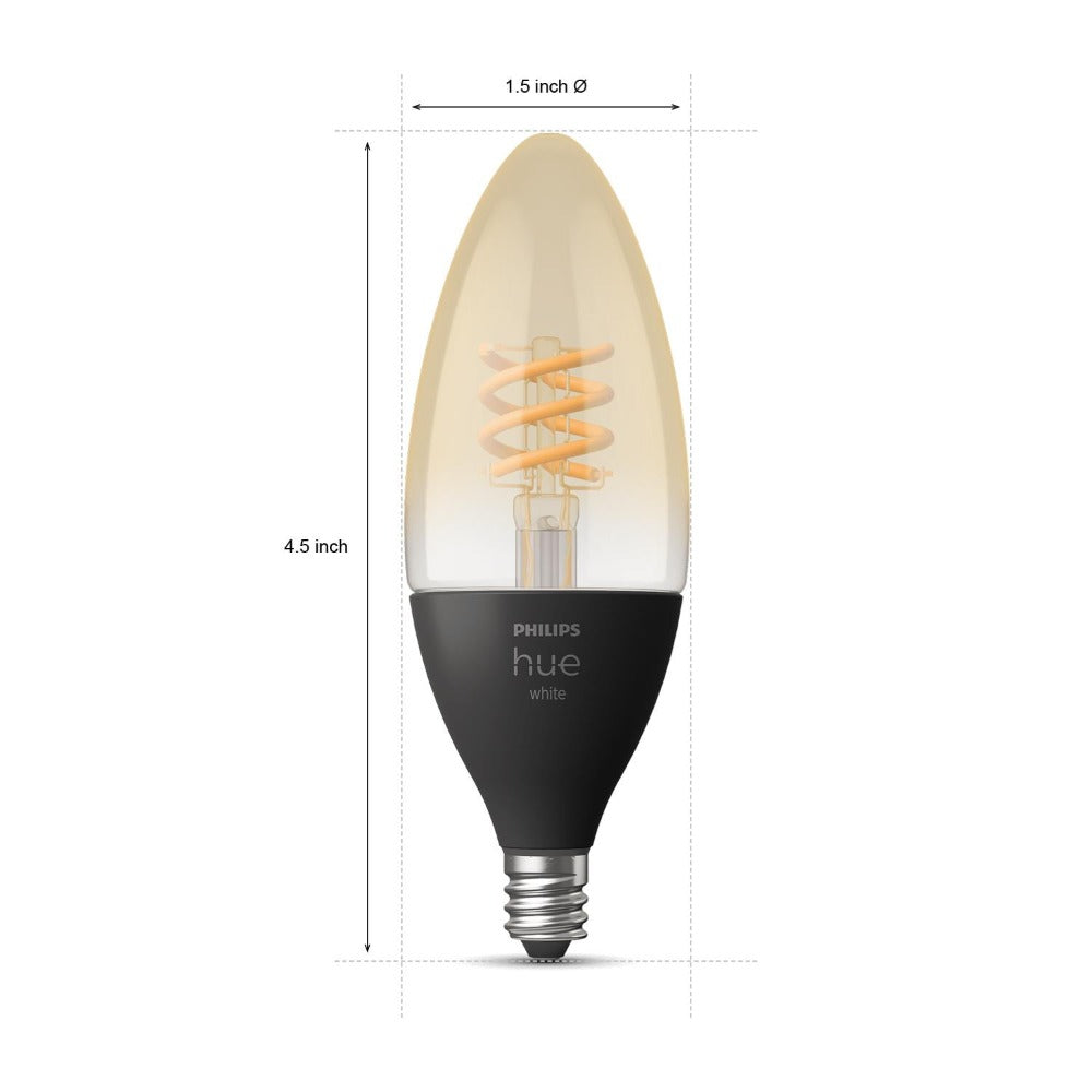 Philips Hue Filament Candle E12 White (2pk)